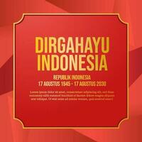 social media post banner greeting Indonesia independence day vector