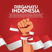 social media post banner greeting Indonesia independence day vector