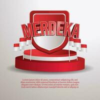 social media banner greeting Indonesia independence day vector