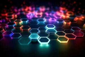 Ai generative. Abstract background, hexagon pattern photo