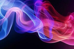 Ai generative.  Abstract colored smoke on a dark background photo