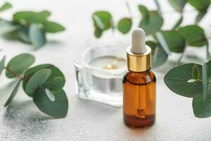 Massage and spa oils with eucalyptus photo