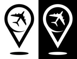 checkpoint, civil aircraft icon. Airplane symbol for website. Vector in flat style