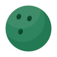 Cute green cartoon style bowling ball. Isolated on white. Vector illustration.