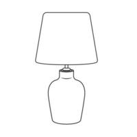 Table Lamp Outline Icon Illustration on White Background vector