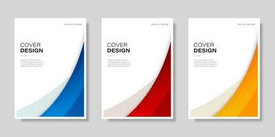 Set of book cover brochure template designs. Vector illustration.