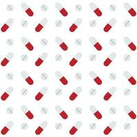 Vector seamless pattern of flat medical pills