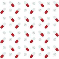 Vector seamless pattern of flat medical pills