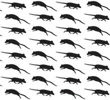 Vector seamless pattern of rats mice silhouette