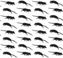 Vector seamless pattern of rats mice silhouette