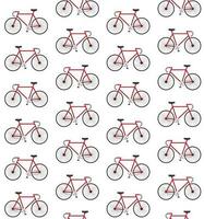 Vector seamless pattern of flat red bicycle