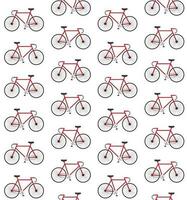 Vector seamless pattern of flat red bicycle