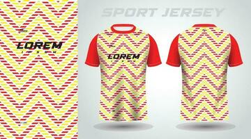 red yellow shirt soccer football sport jersey template design mockup vector