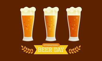 Flat Design Background Celebrating International Beer Day Festival vector