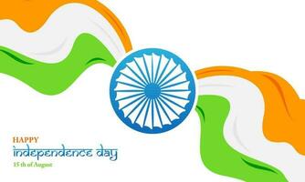 contento 15 de agosto, celebrando India independencia día bandera antecedentes vector