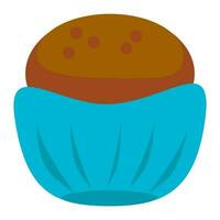 Cartoon chocolate muffin. Chocolate cup cake. Icon isolated on white background. Illustration, Vector, EPS10 vector