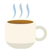 dibujos animados caliente té en un taza. taza de caliente café. icono aislado en blanco antecedentes. ilustración, vector, eps10 vector