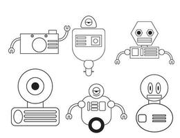 Doodle robot clip art vector