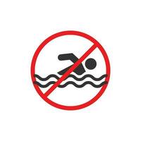 No swimming icon sign vector design