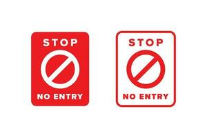 No entry icon sign vector design red color