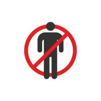 No entry icon sign vector design red color