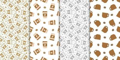 Coffee seamless pattern abstract on white background vector design