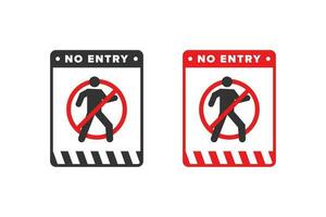 No entry icon sign vector design red color