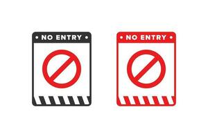 No entry icon sign vector design red color