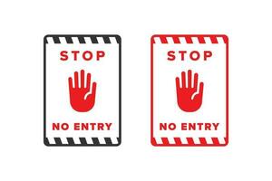 No entry icon sign vector design red color