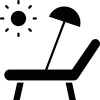 beach chair   filled icon vector