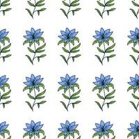 Hand drawn floral seamless pattern with beauty flowers vector design. Perfect for textile prints