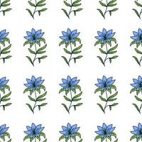 Hand drawn floral seamless pattern with beauty flowers vector design. Perfect for textile prints