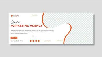 Business timeline cover design and web banner design vector template for digital marketing agency.