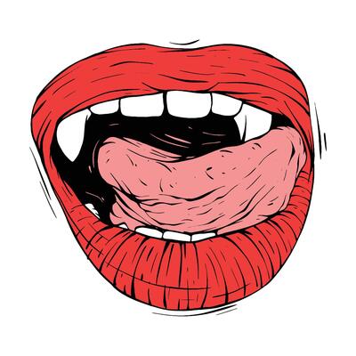 hand drawn doodle style cartoon vampire mouth 12551741 Vector Art at  Vecteezy