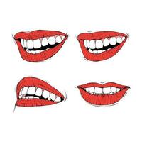 set laughing mouth collection vector