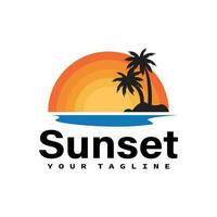 Sunset logo icon vector template.