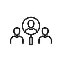 Coordinating people concept line icon. Simple element illustration. Coordinating people concept outline symbol design. vector