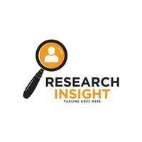 Research insight logo icon vector template. Research logo with simple and elegant magnifying glass symbol.