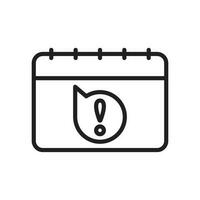 warning line icon with a calendar vector