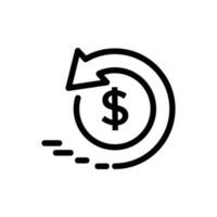 cash back icon, return money, cash back rebate, thin line web symbol on white background vector