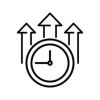 overtime line icon, long working hours vector