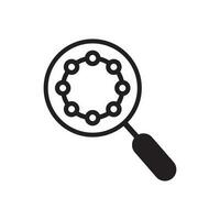 Nanotechnology magnifier icon. Outline nanotechnology magnifier icon for web design isolated on white background vector