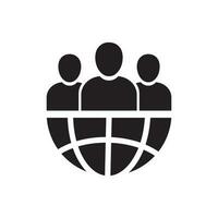 Client Group Icon Black and White Vector Graphic