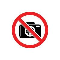 No photographing sign icon, vector illustration. Flat design style