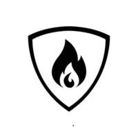 Shield with fire sign. fire shield Vector icon. Vector shield icon. Protection icon. Shield vector icon.