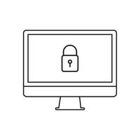 seguridad computadora bloquear icono logo diseño elementoweb vector