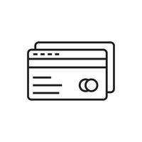 Debit payment icon in linear, outline icon vector