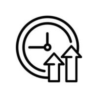 overtime line icon, long working hours vector