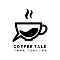 Coffee talk logo. Coffee chat simple line logo. vector