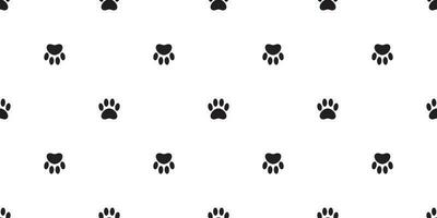 Dog Paw seamless pattern vector footprint bear cat puppy scarf isolated cartoon tile background repeat wallpaper illustration